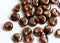 6x8mm Faux pearls, Chocolate brown Czech glass chunky beads, 25Pc