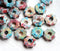 7mm Multicolored rondelle wheel ceramic beads 25pc