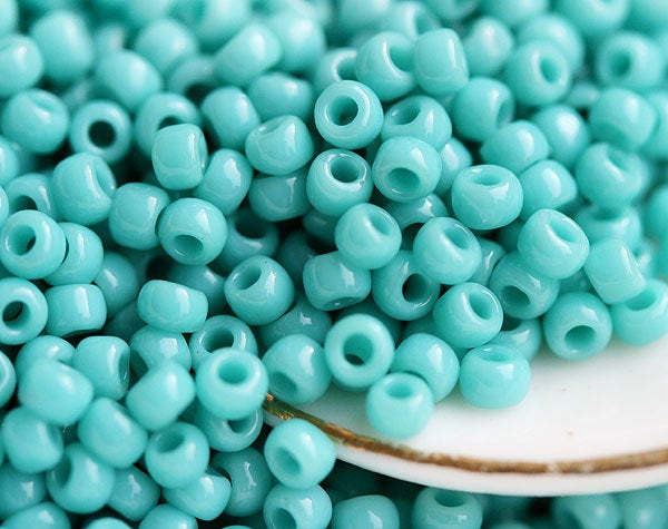 8/0 Toho seed beads, Opaque Turquoise N 55 - 10g