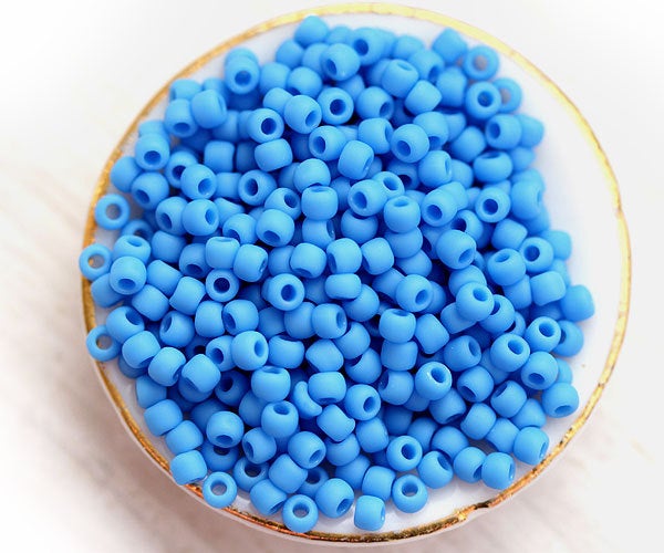 8/0 Toho seed beads, Opaque Frosted Cornflower blue N 43DF - 10g