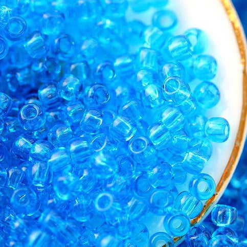 11/0 Toho Seed beads, Transparent Dark Aquamarine N 3B - 10g
