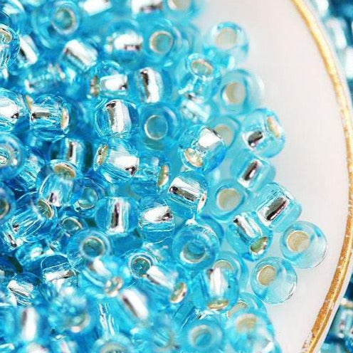 11/0 TOHO seed beads, Silver Lined Aquamarine blue N 23 - 10g