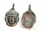 Buddha face Green patina on copper pendant