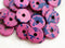 13mm Bright Pink Ceramic rondelle beads 10pc