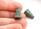 2pc Green Patina Ornament large Cone beads