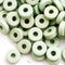 8mm Sage Green Ceramic rondelle beads 25pc
