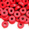 8mm Red ceramic rondelle beads 25pc