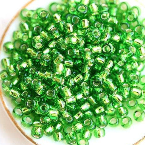 11/0 Toho Seed beads, Silver Lined Peridot, N 27 - 10g