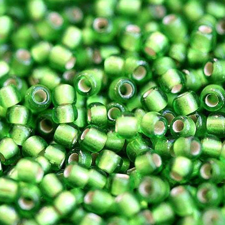 11/0 Toho Seed beads, Silver Lined Frosted Peridot N 27F - 10g