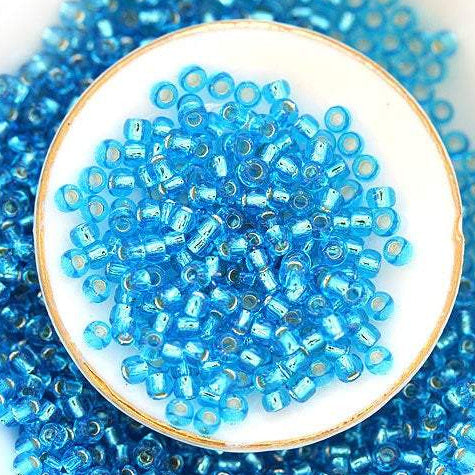 11/0 Toho Seed beads, Silver Lined Dark Aqua, N 23B - 10g