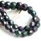 4mm Czech glass beads, Fire polished Matte Iris Purple Green, satin finish - 50Pc