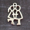 2Pc Silver kissing Couple charms