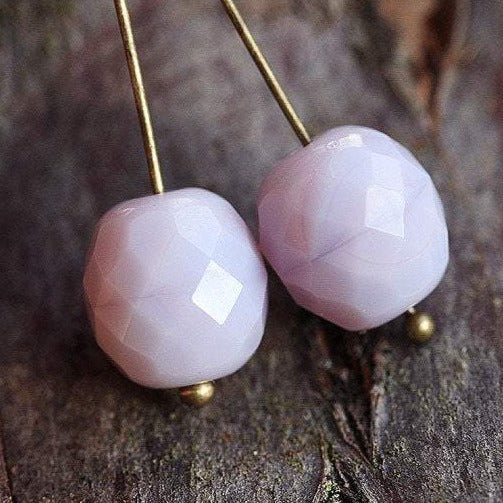 10mm Lilac fire polished czech glass beads - 10Pc