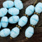8x6mm Sky blue barrel beads Czech Glass rice Fire polished beads - 25Pc