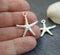 2pc Silver tone thin Starfish charms 20mm