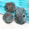 15mm Copper metal round connectors, cornflake disk charms 4Pc