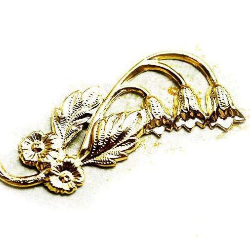 1pc Lily of the valley stamping Raw brass 45mm