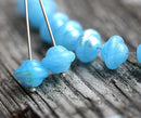 8x10mm Blue saucer czech glass beads, UFO shape - 20pc