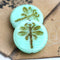 2Pc Czech Dragonfly beads - Mint Green Picasso - czech glass - 23mm