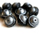 8x10mm Saucer Czech glass beads, UFO shape - Black Silver luster - 10Pc