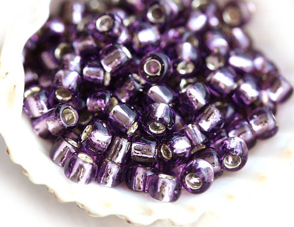 8/0 Toho seed beads, Silver Lined Frosted Light Tanzanite N 39 - 10g