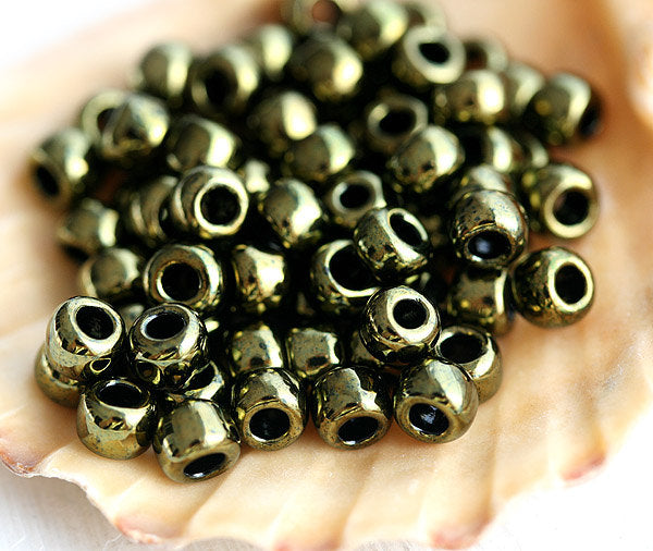 8/0 Toho seed beads, Gold Lustered Dark Chocolate Bronze N 422 - 10g