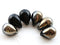 6Pc Black gold teardrop czech glass beads, large briolettes - 10x14mm