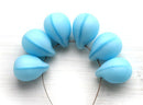 6Pc Sky blue Teardrop beads, Matte Sky Blue czech glass drops - 10x14mm