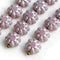 9mm Lilac Flower czech glass flat daisy with silver inlays - 20Pc