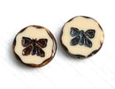 2pc Butterfly Focal beads, 26mm Extra large beads czech glass