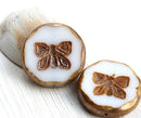 2pc Butterfly Focal beads 26mm Extra large pendant beads czech glass