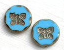 2pc Butterfly Pendant beads, 26mm Extra large czech glass beads