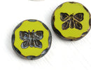 2pc Butterfly Focal beads, 26mm Extra large czech beads