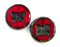 2pc Red Butterfly Focal beads 26mm Extra large czech glass beads