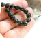 6mm Black gray round beads Czech glass spacers - 30Pc