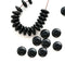 7mm Black rondelle beads czech glass Jet Black spacers - 50pc