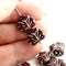 11x13mm Brown Maple leaf beads Czech glass beads, Silver wash - 10Pc