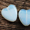 24x22mm Opal Blue heart focal beads czech glass - 3Pc