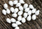 5x7mm White teardrops czech glass drops white glass pressed beads - 30pc