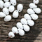 5x7mm White teardrops czech glass drops white glass pressed beads - 30pc