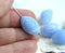 19mm Large Opaque Blue oval czech glass beads - 6Pc