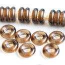 10mm Czech glass ring rondelle beads - 20Pc