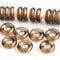 10mm Ring, light Brown Czech glass donut beads - 20Pc