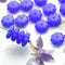 9mm  Cornflower Blue Flower czech glass beads, daisy flower - 20Pc