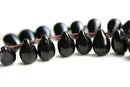 6x9mm Black czech glass top drilled teardrops 30pc