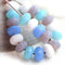 4x7mm Pastel beads mix, Czech glass - Blue, Pink, White, Sky blue - 25Pc