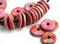 13mm Pink red mixed color ceramic rondelle beads 10pc