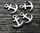 4pc Silver tone Anchor charms 15mm