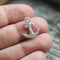 4pc Silver tone Anchor charms 15mm