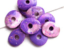 16mm Purple Cornflake rondelle ceramic beads 10pc